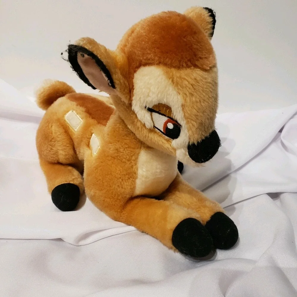 disney bambi stuffed animal deer plush toy vintage‎ laying down